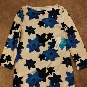 Westbound woman's cotton blend floral blouse women size small